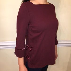 Burgundy 3/4 Sleeves Talbots Top